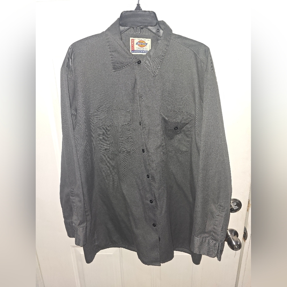 Dickies Men’s XL Long Sleeve Work Shirt Gray